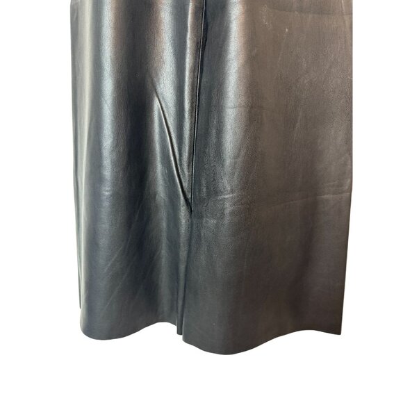 Zara Black Size 0 Faux Leather Wide-Leg Culottes Front & Back Pockets - Picture 5 of 12